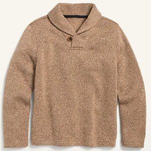 Sweater-Knit Shawl-Collar Pullover for Boys